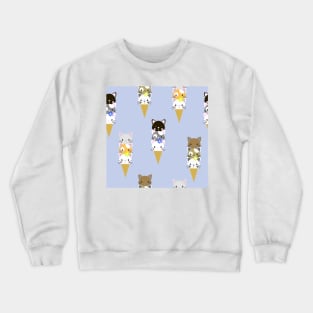 Cute Ice Cream Cats Kids Pattern Seamless Crewneck Sweatshirt